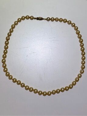Elegant Classic Cocoa Color Cultured Pearl Strand Choker Necklace - 19” Length